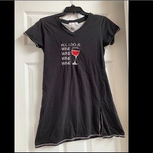 Adorable Black Wine 🍷 Sleep Dress. Sz Small